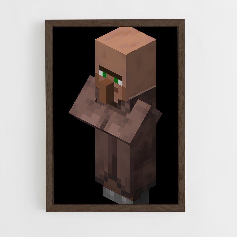Poster Le Villageois Pixélisé – affiche Minecraft (vue 5)